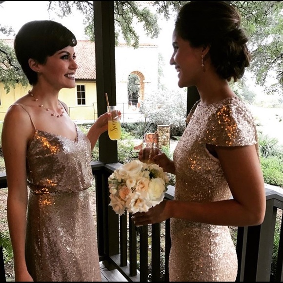 Sorella Vita Gold Sequin Gown - Picture 2 of 6